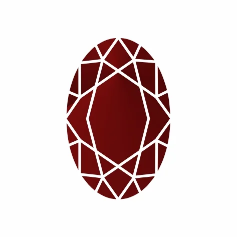 Ювелирное стекло красное овал 4х2