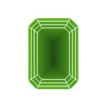 Фианит зеленый октагон 6 x 4