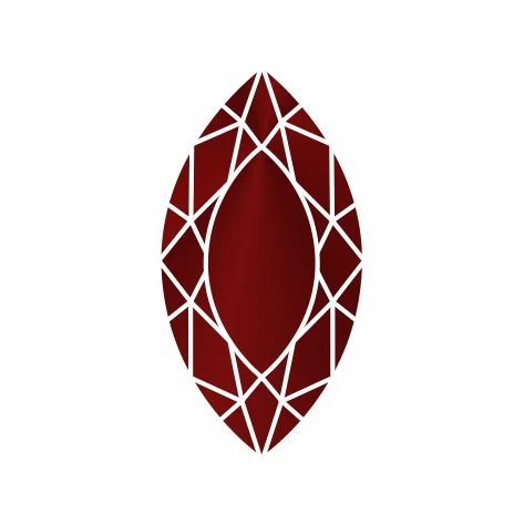 Ювелирное стекло красное маркиз 6х3