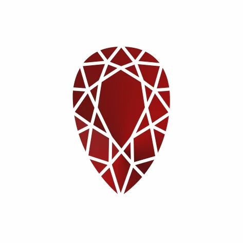 Фианит гранатовый груша 20 x 15