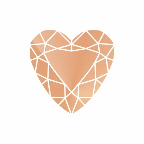 Фианит шампань сердце 4,5х4,5