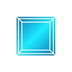 Фианит голубой квадрат 8 х 8