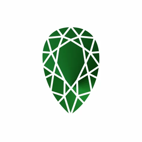 Ювелирное стекло зеленое груша 6х4