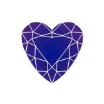 Фианит танзанит сердце 5х5