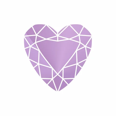 Фианит лавандовый сердце 5 x 5