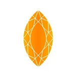 Фианит оранжевый маркиз 6х3