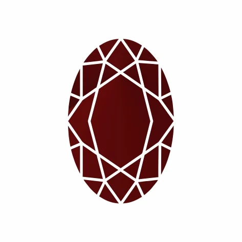 Ювелирное стекло гранатовое овал овал 4х2