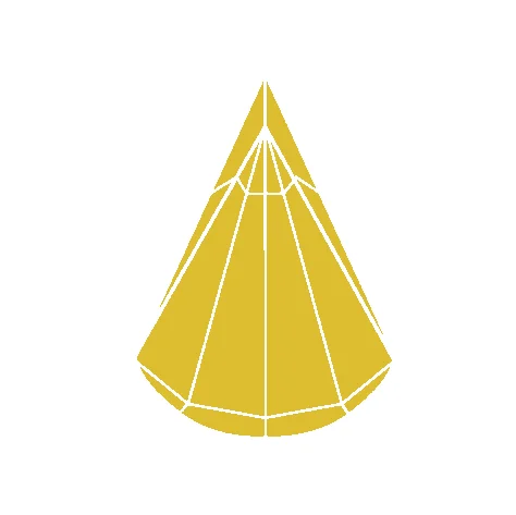 Фианит желтый топорик 14х10