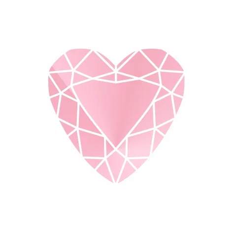 Фианит розовый сердце 8х8