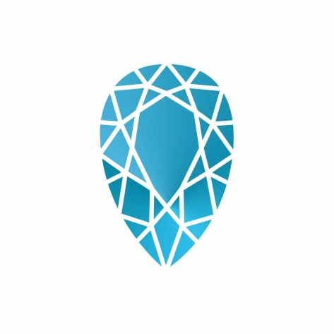 Ювелирное стекло светло-голубое груша 7х5