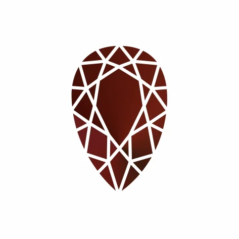 Ювелирное стекло гранатовый груша 6х4