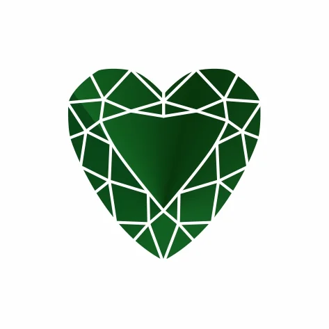 Ювелирное стекло темно-зеленое сердце 3х3