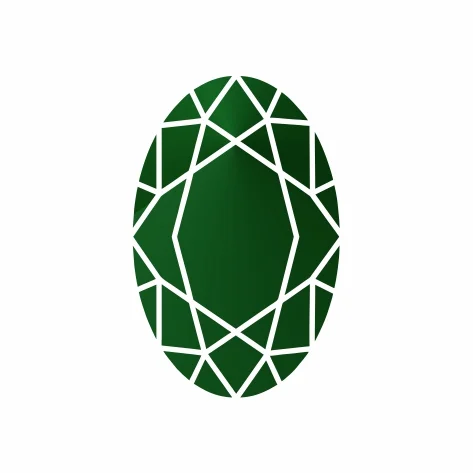 Ювелирное стекло темно-зеленое овал 6х4