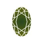 Фианит оливковый овал 8 x 6