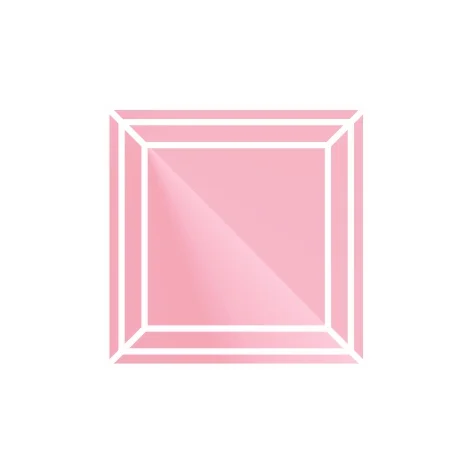 Фианит розовый квадрат 3 x 3