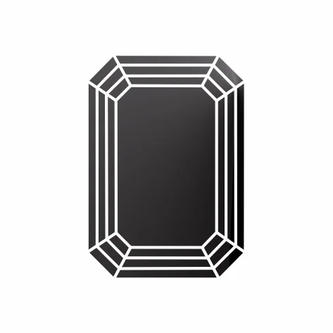 Фианит черный октагон 11 x 9