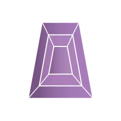 Фианит аметистовый трапеция 5 x 2,5 x 1,5