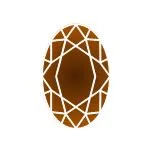 Фианит коричневый овал 5х3