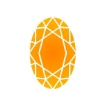 Фианит оранжевый овал 6х4