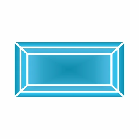 Ювелирное стекло светло-голубое багет 8х5