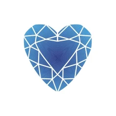 Синтетический корунд сапфир сердце 3 x 3