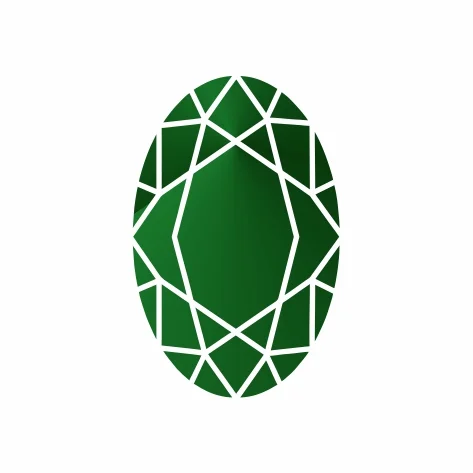 Ювелирное стекло зеленое овал 5х3