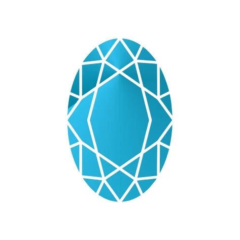 Ювелирное стекло голубое овал 6х5