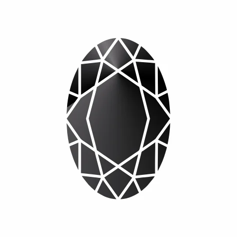 Фианит черный овал 12 x 6