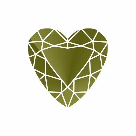 Хризолит сердце 4 x 4