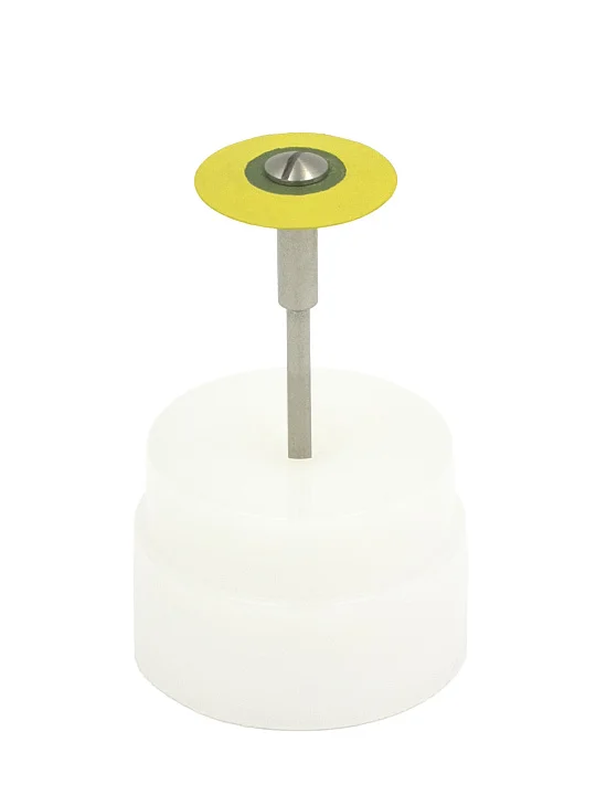 Резинка с алмазной крошкой (линза 19х3 мм, желтый, мелкий)  №1