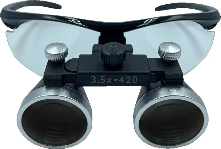Лупа бинокулярная на защитной  маске 3,5х (420) с подсветкой №1