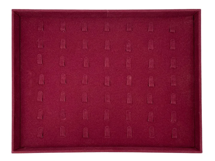 Планшет "язычки" под кольца 31*24 бордо бархат №1