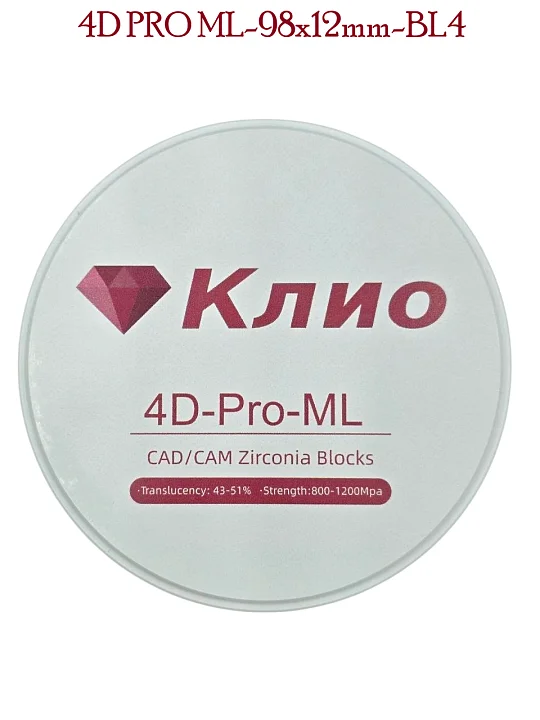 Циркониевый блок 4D PRO ML-98х12mm-BL4 №1