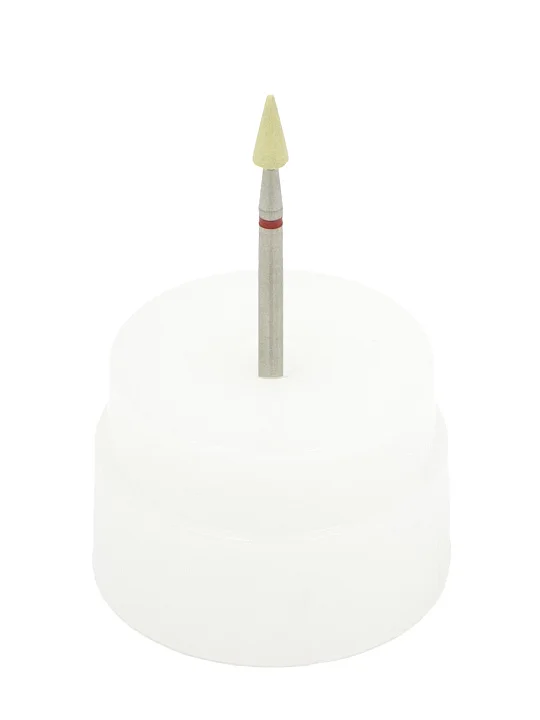 Абразивный камень с алмазной крошкой для полировки циркона, с держ., конус закругленный, ф=3х7 мм №1