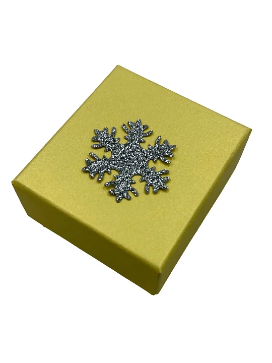 Футляр 50*56*34 под Кольца Снежинка, золото №1