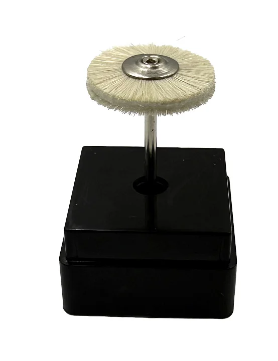 Щетка-диск для б/м., с держ., бел., коза, с бел., замш., ф=22 мм