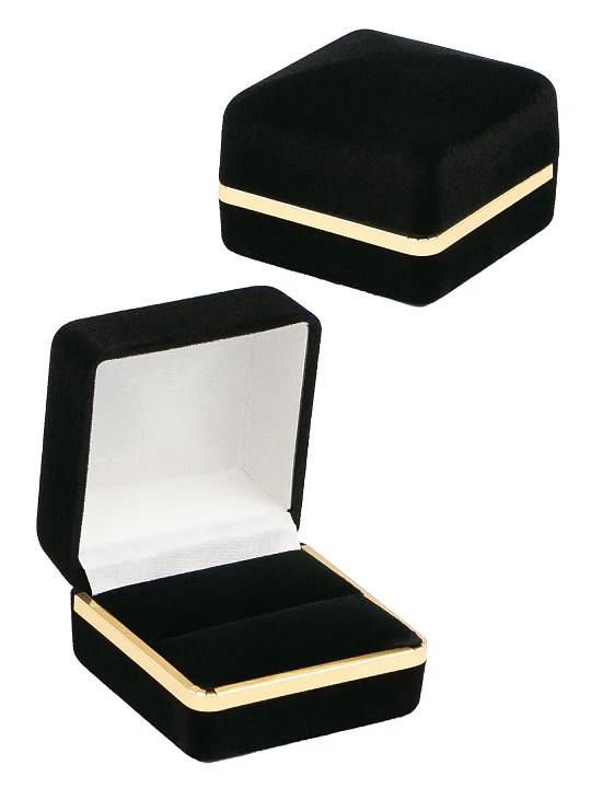 ЖФУ-3В футляр с золотой каймой, кольцо, черный №1
