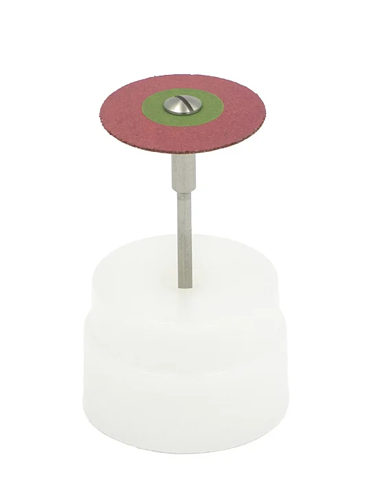 Резинка с алмазной крошкой (линза 26х3 мм, красный, очень грубый)  №1