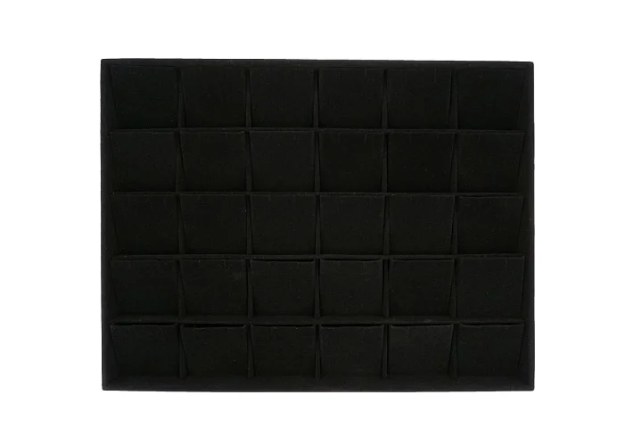 Планшет "кармашки" под кулон 31*24 черный бархат