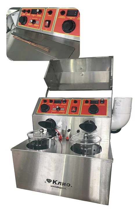 Гальваноустановка 2*2000 мл с одним нагревательным элементом, одной мешалкой