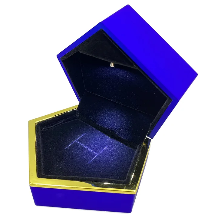 Футляр "ЛЕД", Кольца/серьги, синий, КРИСТАЛЛ №2
