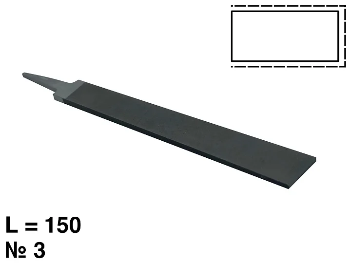 VALLORBE НАПИЛЬНИК ПЛОСКИЙ L=150мм №3