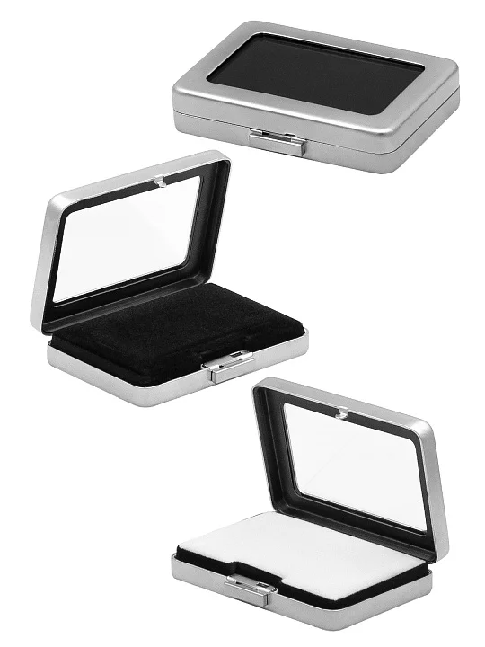 Металлическая прямоугольная коробка, 80*55мм, серебристый №1