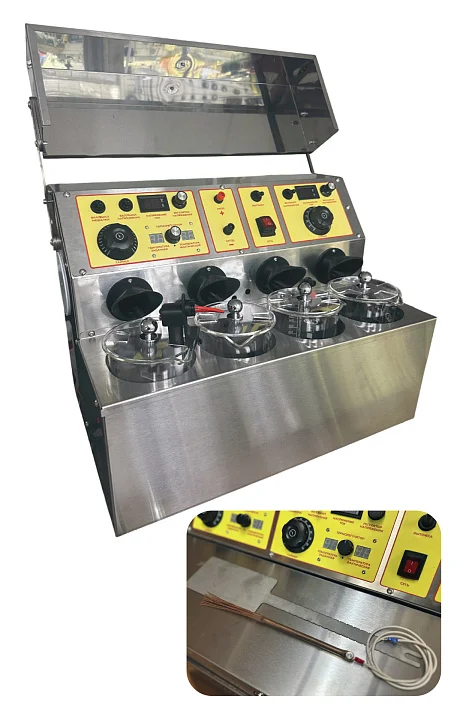 Гальваноустановка 4*1000мл с одним нагревательным элементом, одной мешалкой