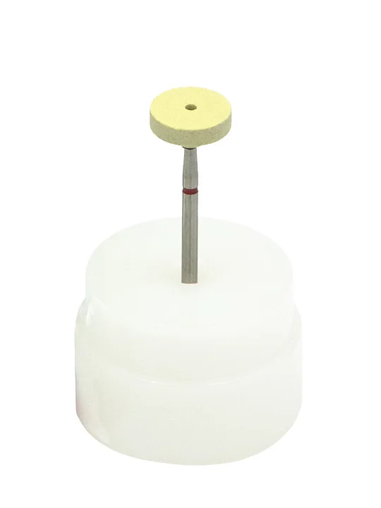 Абразивный камень с алмазной крошкой для полировки циркона, с держ., диск, ф=12х3 мм №1