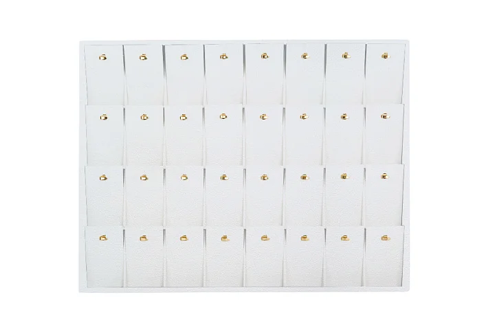 Планшет под кулоны крючки 31*24 белый кож. зам