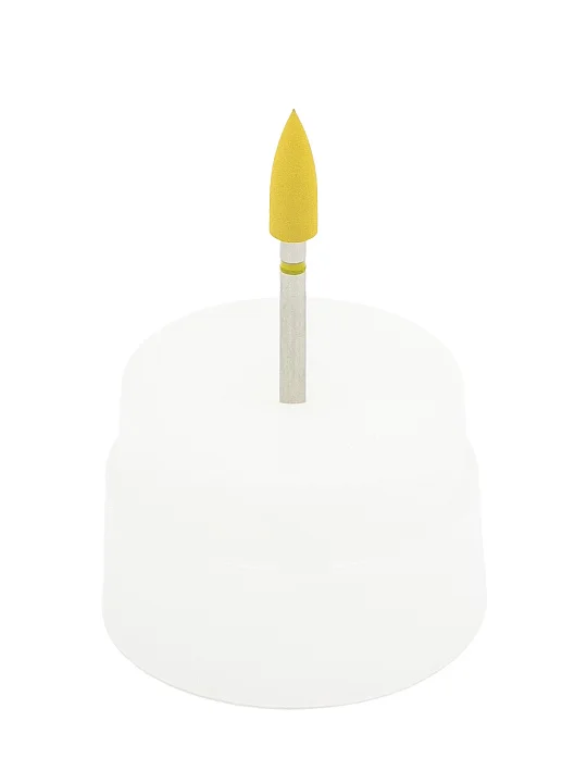 Резинка с алмазной крошкой (конус 4,2х12 мм, желтый, мелкий)  №1