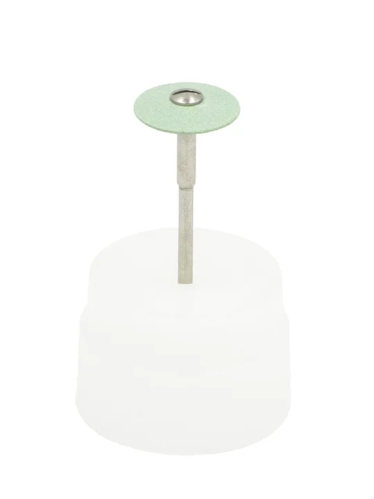 Абразивный камень с алмазной крошкой для полировки циркона, с держ., линза, ф=16х2 мм №1