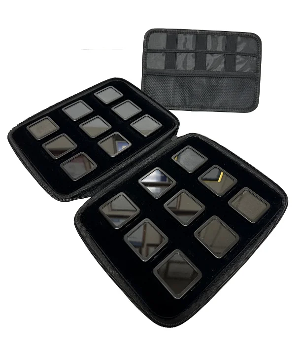 Бокс с металлическими коробками 40*40 мм 18 штук 220*160*50 мм черный №1