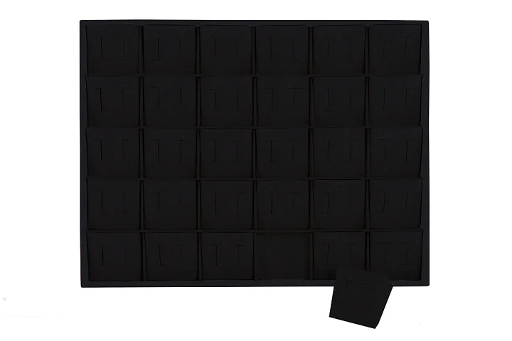 Планшет кармашки серьги с прорезью 31*24  черный к.з